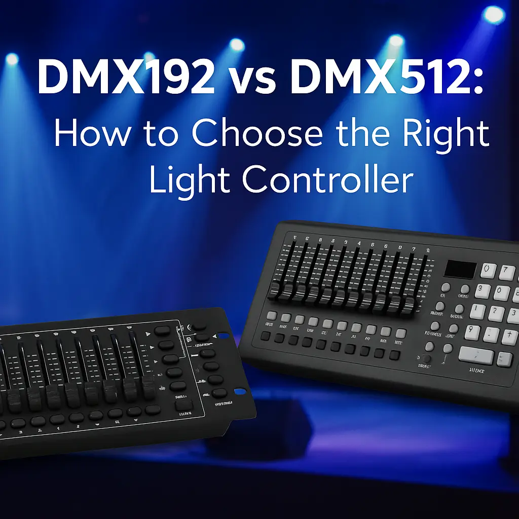 DMX192 vs DMX512 lighting controller comparison cover - DMX192 vs DMX512: How to Choose the Right Light Controller - Vorlane