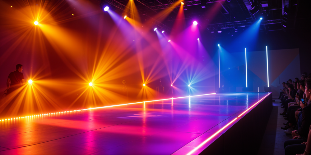 Fashion show runway with professional lighting featuring spotlights and ambient lighting to enhance - Essential Fashion Show Lighting Ideas [May 2026] - Vorlane
