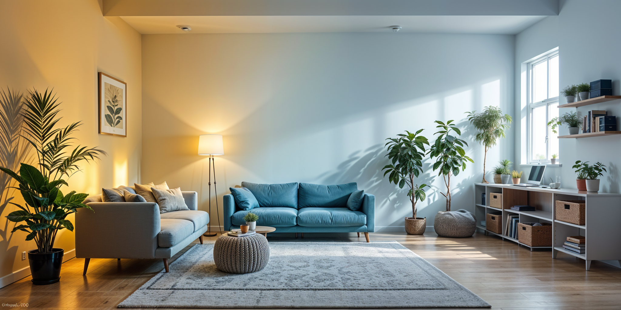 Home interior displaying a gradient of color temperatures from warm to cool illustrating lighting e - 100% Best Guide to Color Temperature (Kelvin) [May 2026] - Vorlane