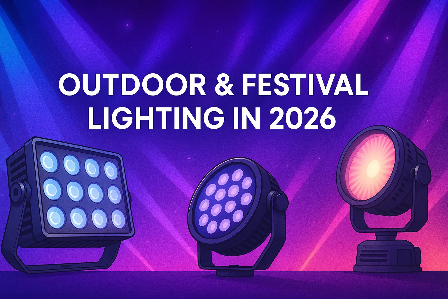 outdoor festival lighting 2026 feature banner - Outdoor & Festival Lighting Trends 2026: Modular & Green - Vorlane