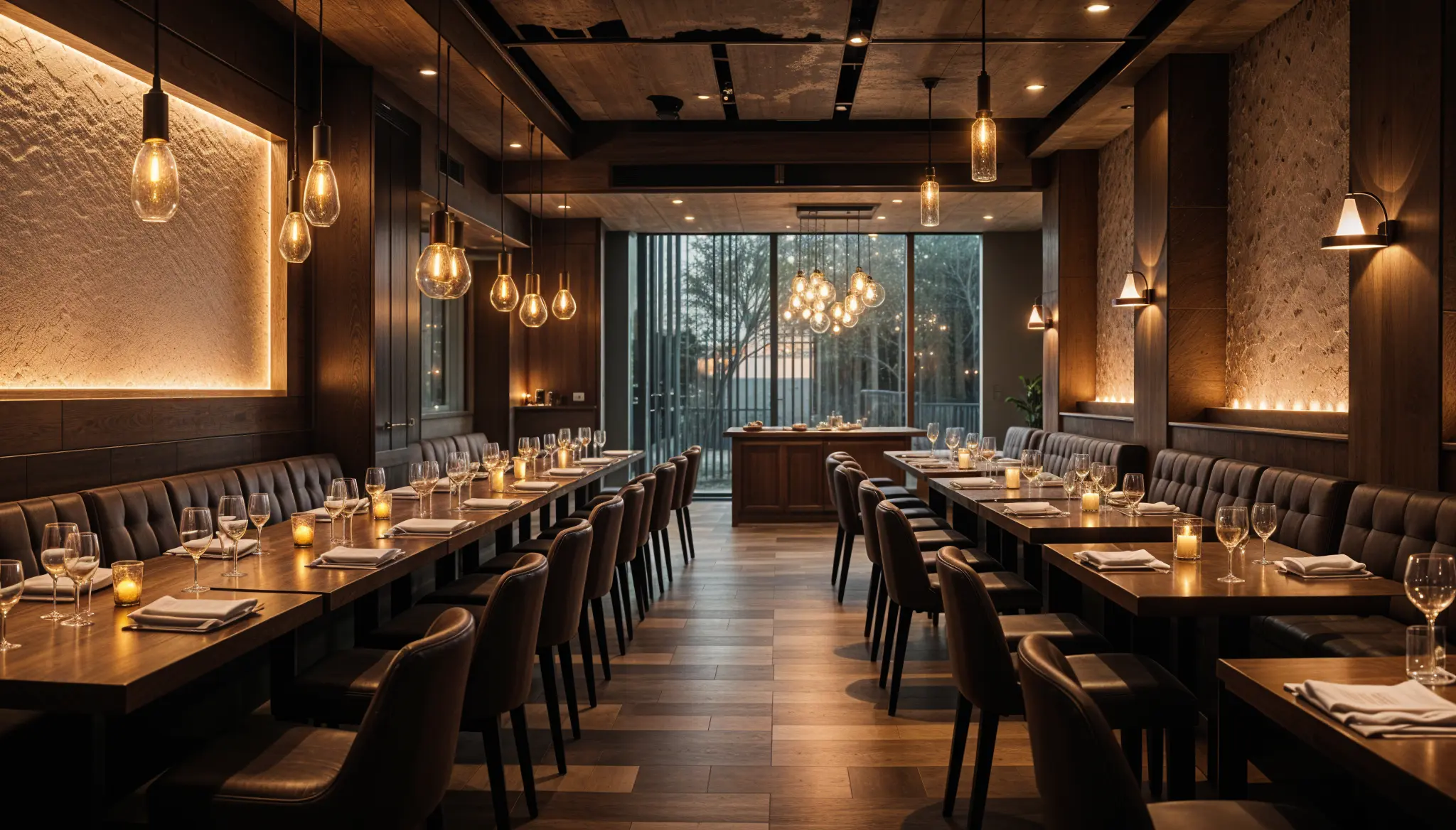 Restaurant lighting ideas featuring pendant lights recessed ceiling lights and accent lighting for a warm and inviting dining ambiance - Top 50 Restaurant Lighting Ideas & Design Tips [May 2026] - Vorlane